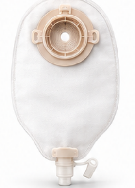 One-piece urostomy pouch